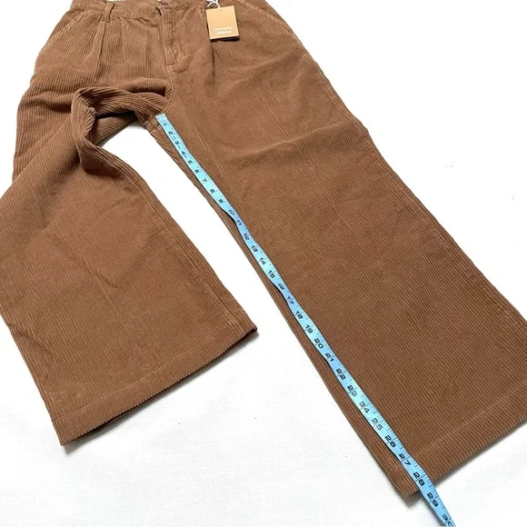 Reformation Sz 29 Montauk Pant Corduroy Pleaded in Mud High Waist - Picture 4 of 7